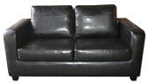 City black faux leather sofa bed